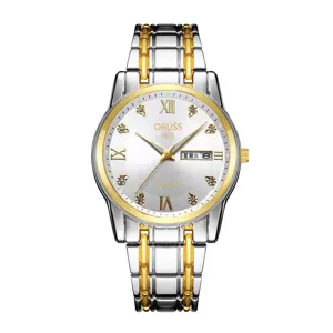 Herren Bicolor Quarzarmbanduhr mit Metallarmband und praktischer Datumsanzeige für Herren.