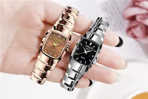 Fashion women quartz watch stainless steel strap elegant wrist watch for daily wear new