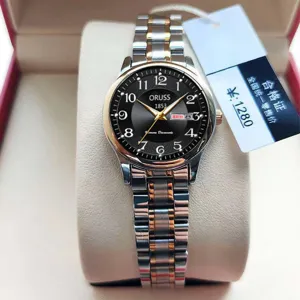 Elegant Women Quartz Watch Stainless Steel Waterproof Ladies Wristwatch Dual Calendar Luxury Roman Numerals Dress Watch