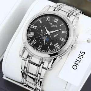 Men Business Quartz Watch Minimalist Elegant Alloy Waterproof Wristwatch Round Multi-Dial Roman Numeral Scale Luminous Pointer Date Display Metal Mesh Strap Wrist Watch For Men Casual Office Work Gift