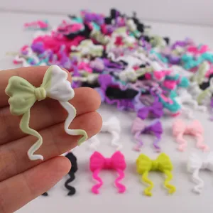 Siliconen strik kralen DIY ambacht bedel kleurrijke lint accessoire voor handgemaakte pen