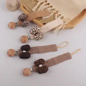 Attache tétine bébé motif léopard lanière porte-jouet accessoire pour utilisation quotidienne