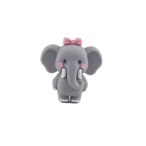 Mignonne perle en silicone éléphant de dessin animé pour stylos de bricolage accessoires principal
