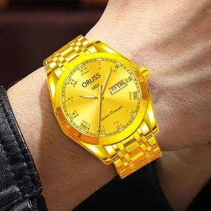 Reloj de Cuarzo de Acero Inoxidable de Negocios para Hombres Mujeres Impermeable Luminoso Calendario Reloj de Pulsera Redondo