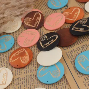 Muttertag Holz Herz Anhänger DIY handgemachte Armband Halskette Schmuck Zubehör.