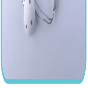 Cadena de chupete de silicona para bebe con cordon anti caida en color blanco brillante.