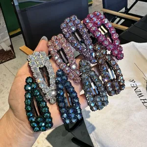 Fermaglio per Capelli in Lega con Strass di Lusso Elegante Clip BB a Goccia d'Acqua Accessori per Capelli Donna Casual Festa