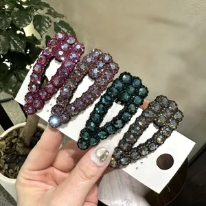 Set di fermagli per capelli con strass brillanti, forcine BB di lusso per donne, eleganti scintillanti