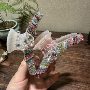 Koreanischer Stil Strass Haarkralle Elegant Künstliche Perle Schleife Haarklammer Harz Große Haarklemmen Für Damen Hochsteckfrisur