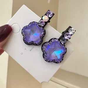 Pinces à cheveux strass étoile violette pinces latérales brillantes accessoires de coiffure