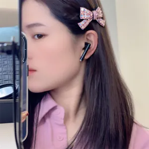 Pince à cheveux nœud strass rose scintillant, accessoire cheveux style coréen pour tous les jours.