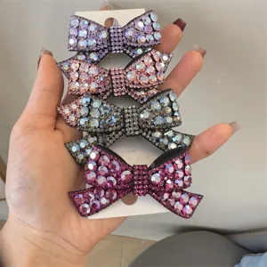 Lot de Barrettes à Cheveux Nœud Strass Étincelant Pinces à Cheveux Cristal Accessoires Coiffure