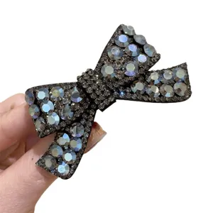 Pince à cheveux nœud strass étincelante pince latérale en cristal accessoire chic