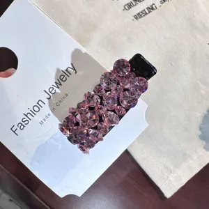 Pince à cheveux strass de luxe doux style coréen mode pince bec de canard pour les femmes