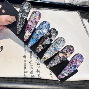 Ensemble de pinces à cheveux goutte d'eau en strass brillants de luxe pour femmes