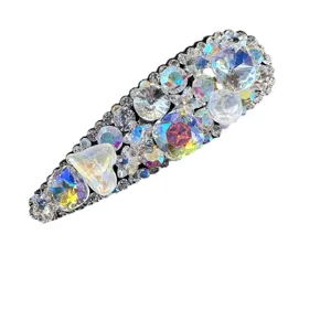 Épingle à cheveux en strass étincelants pour femmes, pince latérale élégante en cristal.