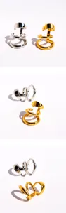 European American metal multi layer spiral C shaped ear cuffs trendy non pierced jewelry