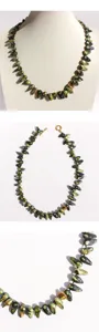 Collier de perles baroques naturelles irrégulières fait main avec fermoir OT rétro élégant.