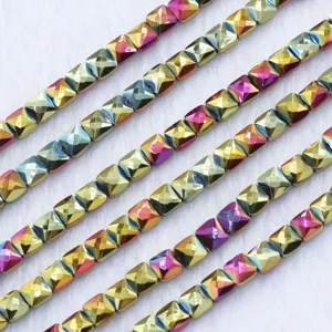 6mm Gefacetteerde Vierkante Kristal Glazen Kralen Kleurrijke DIY Handgemaakte Sieraden