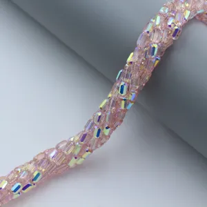 3x5mm χρωματιστό κρυστάλλινο γυαλί κυλινδρικές χάντρες για DIY βραχιόλι κολιέ