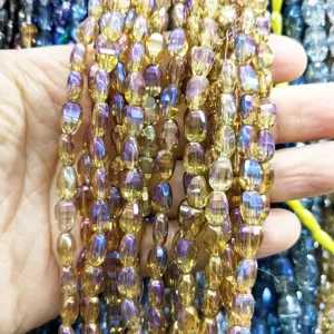 Χάντρες από κρύσταλλο 6x8mm σε σχήμα σταγόνας πολύχρωμες για αξεσουάρ DIY βραχιόλι