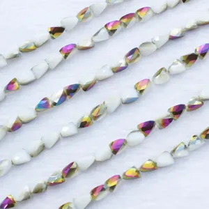 6x8mm κρυστάλλινες χάντρες facetted twisted για DIY κατασκευή κοσμημάτων λεπτομέρεια