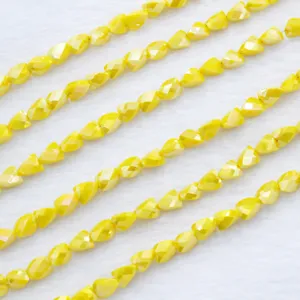 6x8mm κίτρινες χάντρες κρυστάλλινου γυαλιού DIY χειροποίητα κοσμήματα βραχιόλι κολιέ αξεσουάρ