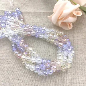 8mm gefacetteerde bolvormige AB kleur kristal glas kralen detail, ideaal voor DIY sieraden accessoires.