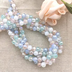 8mm multi-geslepen kristalglas kraal voor DIY sieraden maken, gemengde kleur kralen.