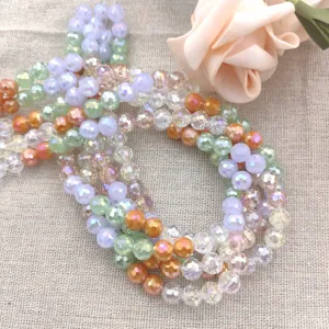 8mm multi-snede gefacetteerde kralen mix kleur glas kristal DIY sieraden accessoires