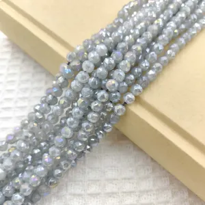 6mm πολυوجه ραγισμένες στρογγυλές χάντρες DIY χειροποίητα κοσμήματα βραχιόλι κολιέ