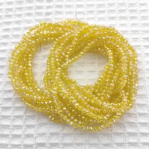 3mm Gele Gefacetteerde Kristal Kralen DIY Armband Ketting Sieraden Maken Accessoires