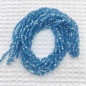Μπλε Κρυστάλλινες Χάντρες 3mm DIY Βραχιόλι Κολιέ Αξεσουάρ Κοσμημάτων Λαμπερή Σειρά