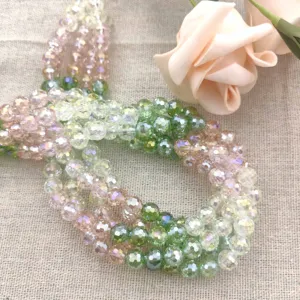 Multikleurig gefaseerde kristallen glasparels 8mm kleurrijke DIY sieraden accessoires