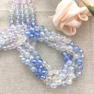 8mm gefacetteerde kristal glas kralen sprankelend regenboog verloop diy armband ketting onderdelen