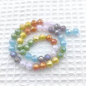 8mm gefacetteerde gekleurde glas kristal kralen voor DIY handgemaakte armbanden sieraden