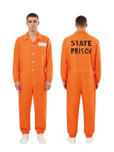 Adult orange prison jumpsuit costume for Halloween party cosplay role play outfit.