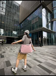 Women's large capacity casual shoulder travel tote bag pink fashion crossbody bag
