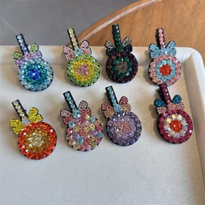 Pinces à cheveux sucette en strass colorés, jolies pinces de côté scintillantes pour femmes et filles.