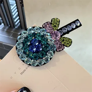 Barrette sucette en cristal coloré, jolie pince bec de canard en strass pour filles.