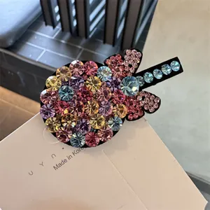 Pince a cheveux sucette en strass colores style coreen mignon clip de frange canard