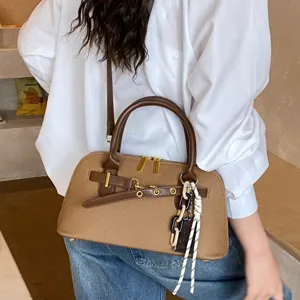 Stylish women brown handbag chic crossbody bag versatile shoulder bag for spring daily use