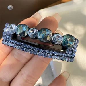 Μπλε τσιμπιδάκι μαλλιών BB με στρας, αστραφτερό κλιπ κρυστάλλου για φλάντζα και styling.