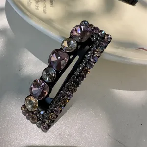 Λαμπερό κλιπ μαλλιών BB με στρας για γυναίκες, κομψή λεπτομέρεια από κρύσταλλο.