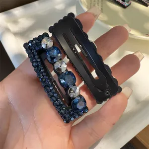Λαμπερό κλιπ μαλλιών strass BB, μπλε κρύσταλλο φουρκέτες για γυναίκες λεπτομέρεια.