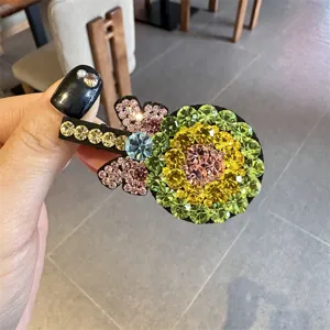 Pince à cheveux sucette en strass coloré style coréen jolie barrette accessoire femme