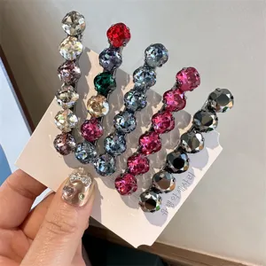 Kleurrijke strass haarklemmen set glinsterende kristallen haarspelden mode haaraccessoires