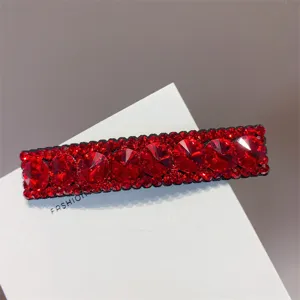 Rode strass haarspeld glanzende kristallen haarklem elegante haaraccessoires voor vrouwen.