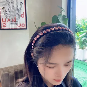 Cerchietto per capelli stile barocco coreano con strass di cristallo sottile donna