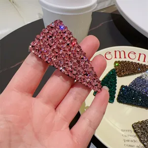 Pince à cheveux triangle en strass style coreen cristal étincelant frange accessoire mode